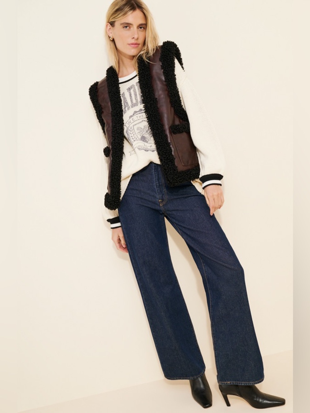 Reversible Fuzzy Relaxed Vest - Picture 1 of 14